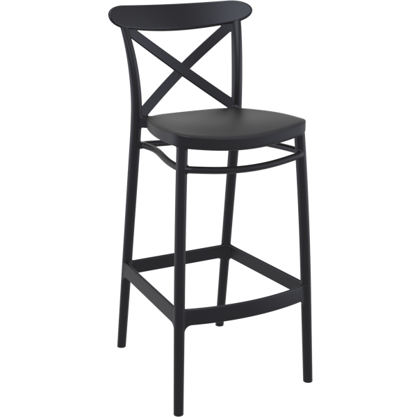 Cross Bar Stool 75cm (Dry Bar Height) - Anthracite