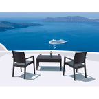 Ibiza Arm Chair/Miami Lounge Table 2 Seat Package - White
