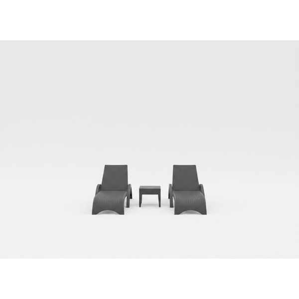 Fiji Sun Lounger/Miami Side Table 3 Pc Package - White