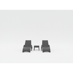 Fiji Sun Lounger/Miami Side Table 3 Pc Package - White