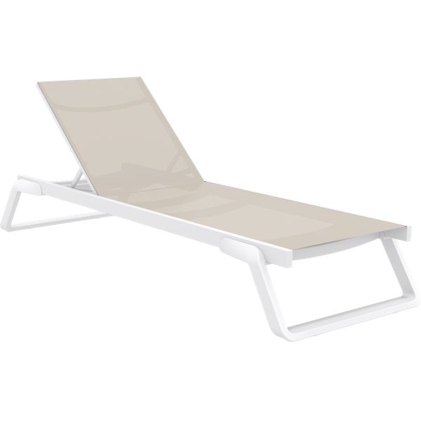 Tropic Sun Lounger Taupe & White