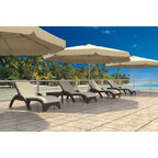 Fiji Sun Lounger/Miami Side Table 6 Pc Package - White With Beige Cushion