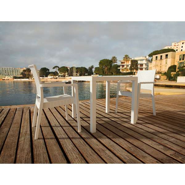 3 Piece Resin Rattan Outdoor Table Setting