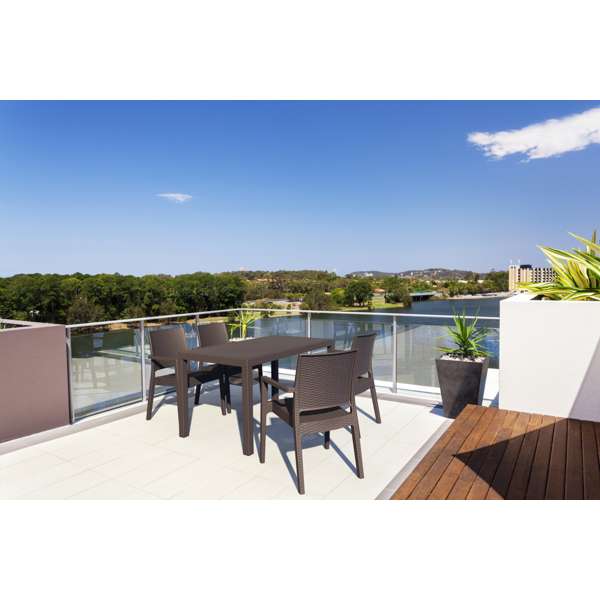 Orlando 140 Table Ibiza Arm Chair 4 Seat Package - White