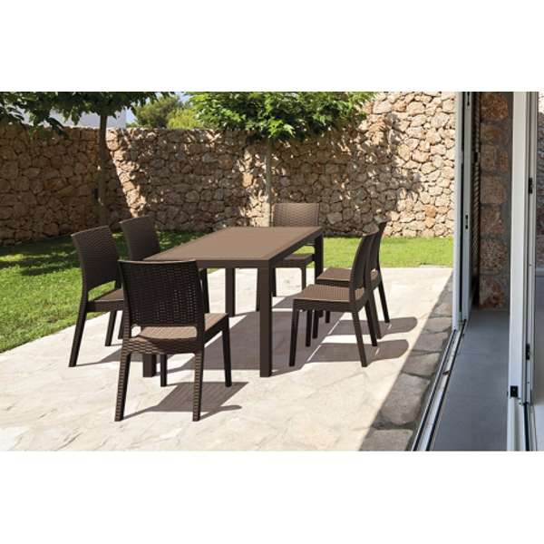 Orlando 140 Table Florida Chair 6 Seat Package - White