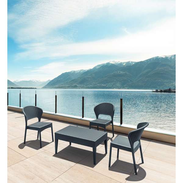 Resin Rattan 3 Seat Outdoor Setting with Daytona Chair