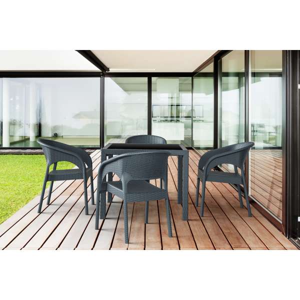 5 Piece Table Setting with Panama Arm Chair
