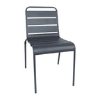Bolero Slatted Steel Side Chair Grey (Pack 4)