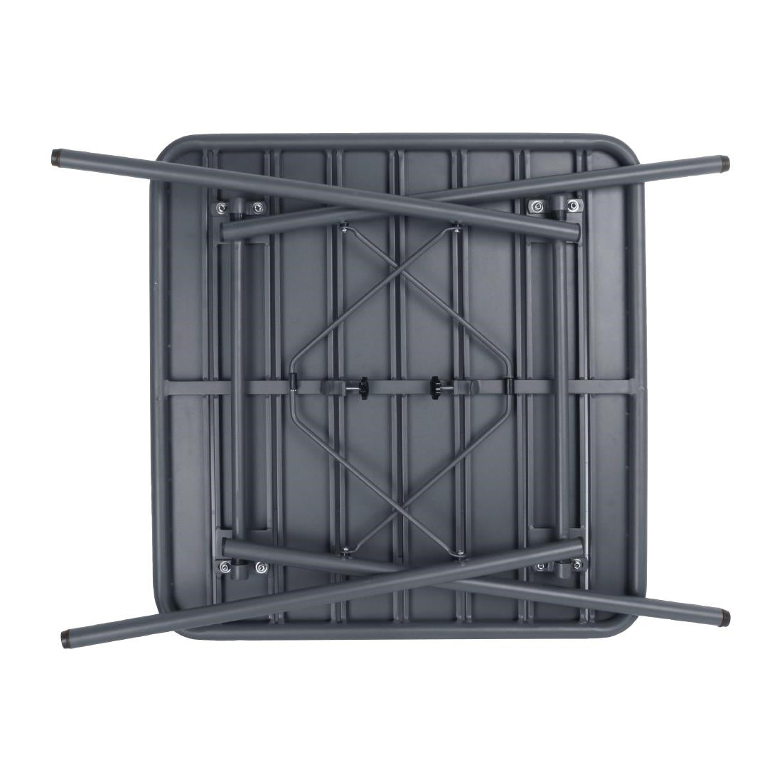 Bolero Slatted Square Steel Table Grey - 700mm