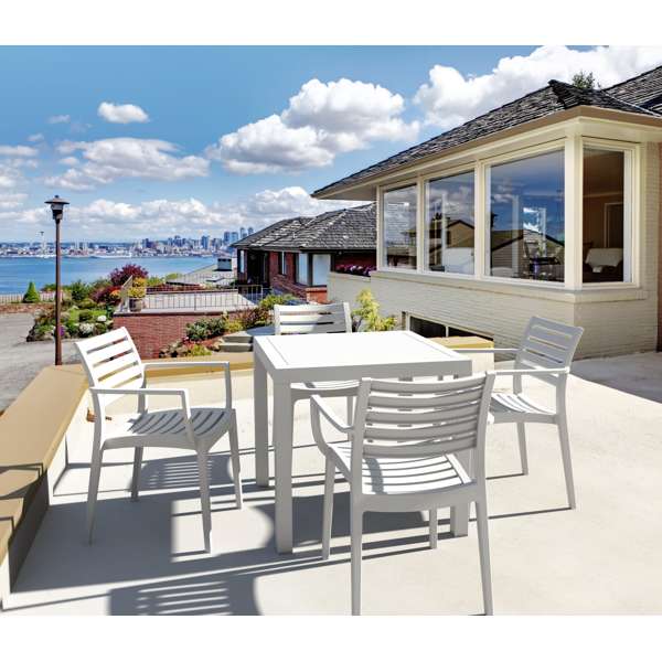 Ares 80 Table/ Artemis Chair 4 Seat Package - White