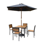Bolero Steel & Acacia Side Chair (Pack 4)
