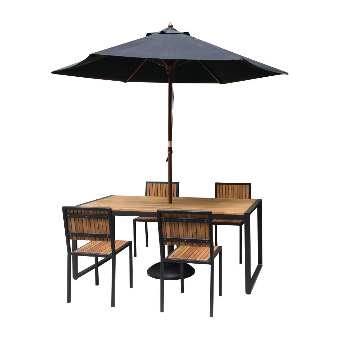 Bolero Steel & Acacia Side Chair (Pack 4)
