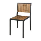 Bolero Steel & Acacia Side Chair (Pack 4)