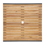 Bolero Steel & Acacia Square Table - 800mm