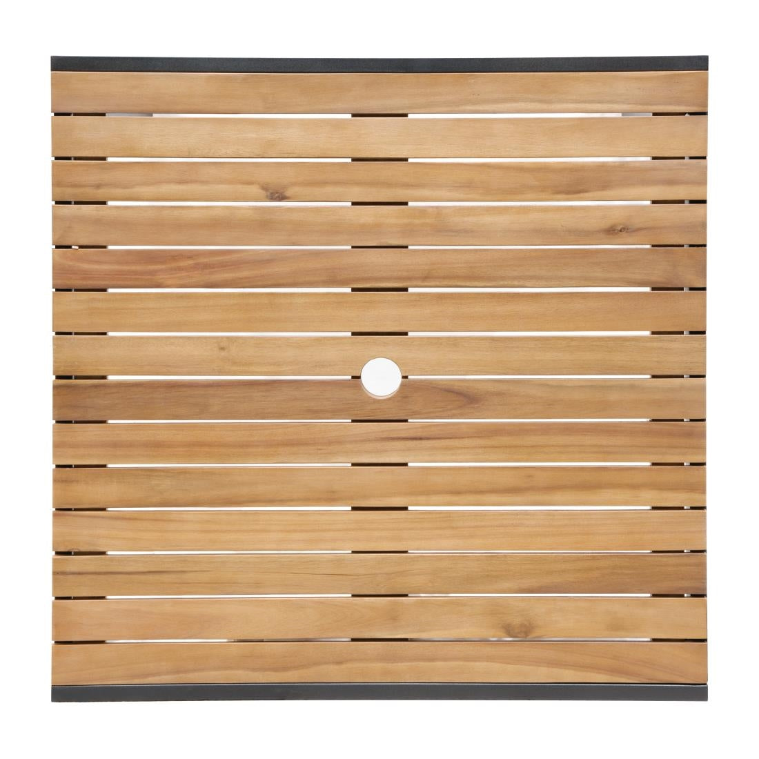 Bolero Steel & Acacia Square Table - 800mm