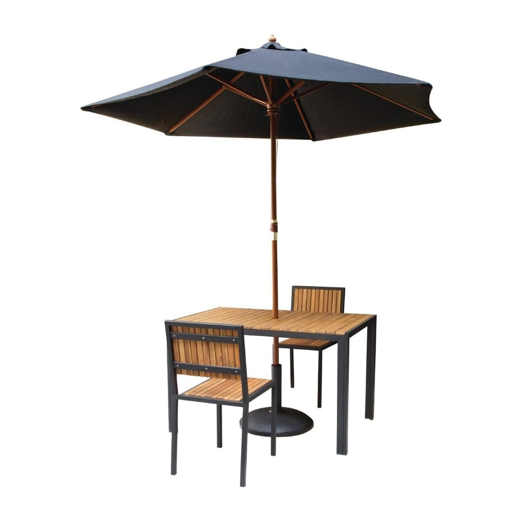 Bolero Steel & Acacia Table - 1200x800mm