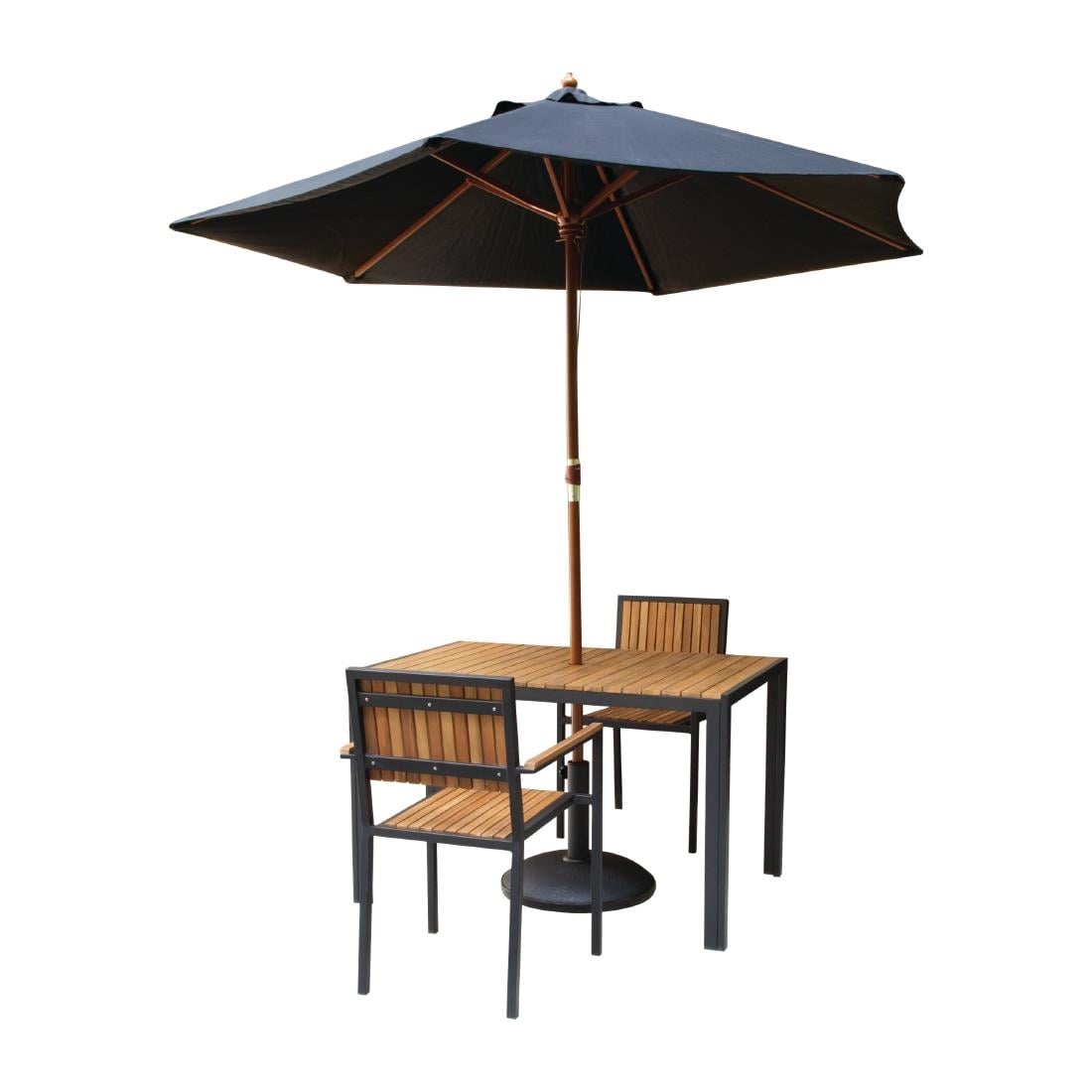 Bolero Steel & Acacia Table - 1200x800mm