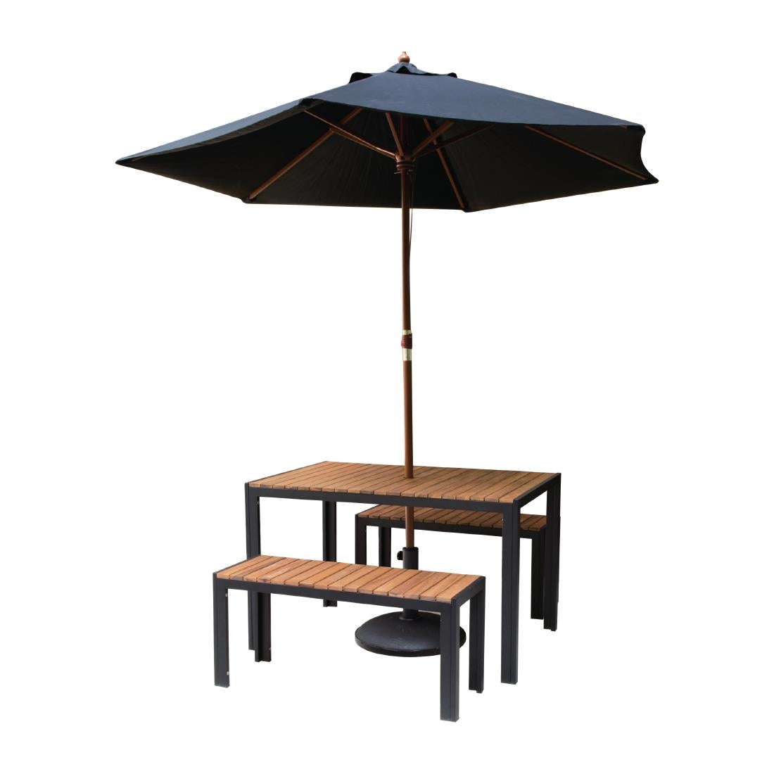 Bolero Steel & Acacia Bench - 1000x350mm (Pack 2)