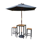 Bolero Steel & Acacia Bar Stool (Pack 2)