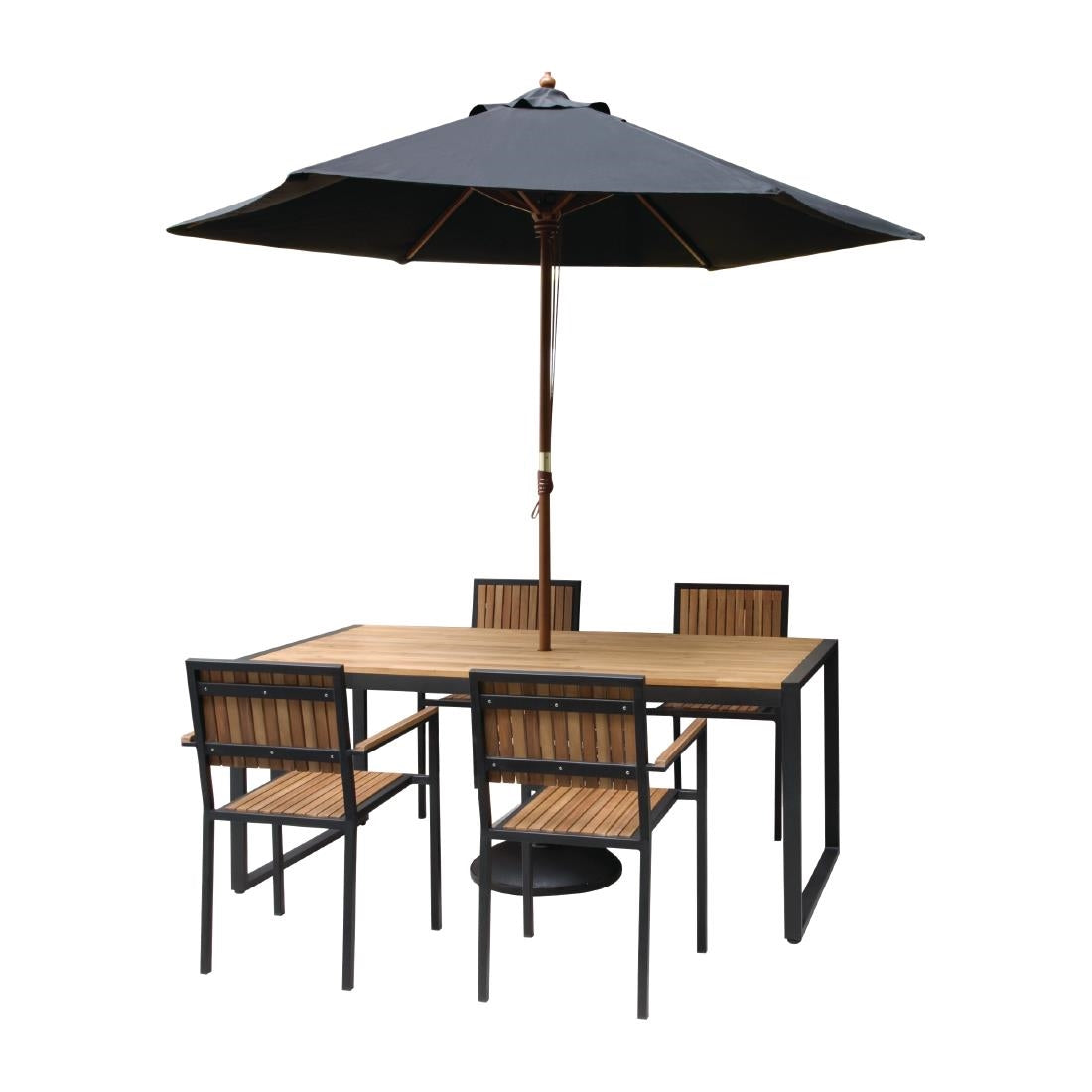 Bolero Steel & Acacia ArmChair (Pack 4)