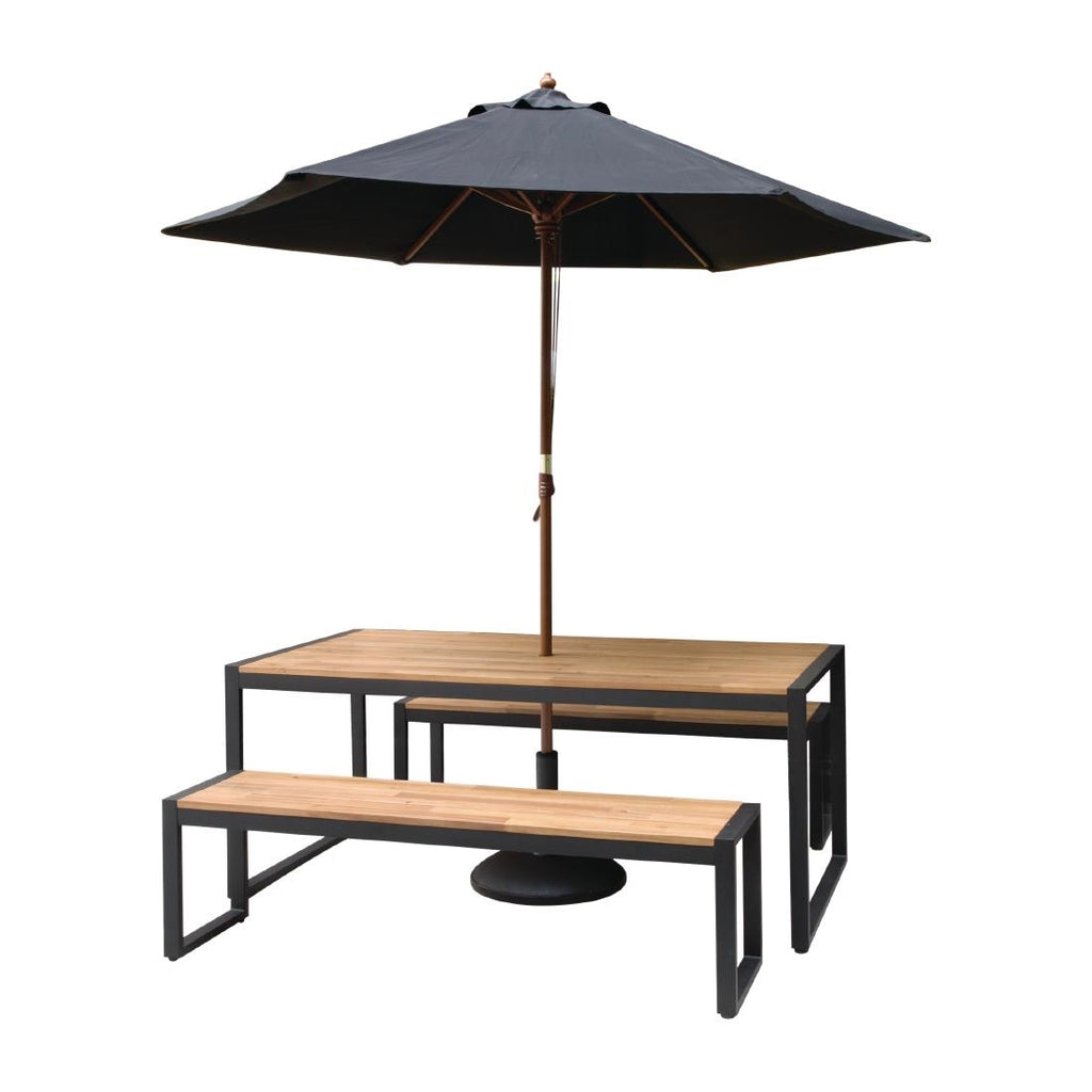 Bolero Steel & Acacia Industrial Bench - 1600x380mm (Pack 2)