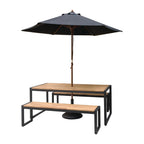 Bolero Steel & Acacia Industrial Bench - 1600x380mm (Pack 2)