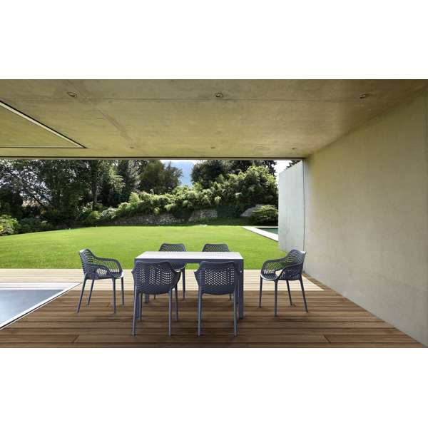 Ares 140 Table/Air XL Arm Chair 6 Seat Package - Black