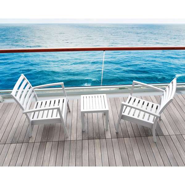 3 Piece Balcony Setting with Artemis XL Arm Chair and Ocean Side Table