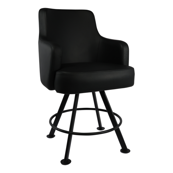 Francoise Gaming Stool / 4 Leg Round Base - Black Gloss