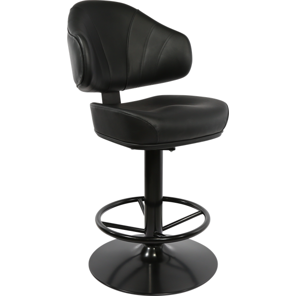 Bernard Gaming Stool Black Vinyl / 550DIA Disc Base Black Gloss