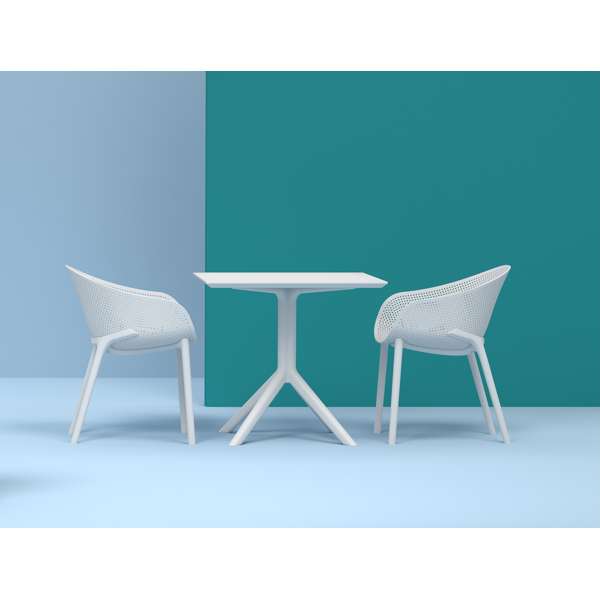 Sky Table 80/Sky Chair 2 Seat Package - White