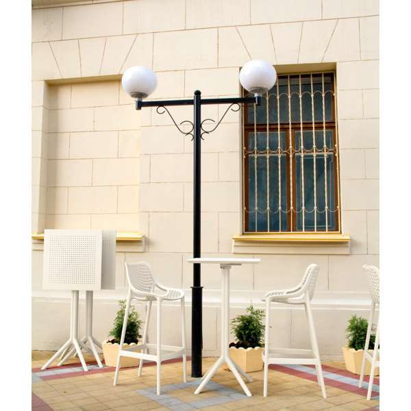 Sky Folding Bar Table 60/Air Bar Stool 75cm (Dry Bar Height) (Dry Bar Height) 2 Seat Package - White