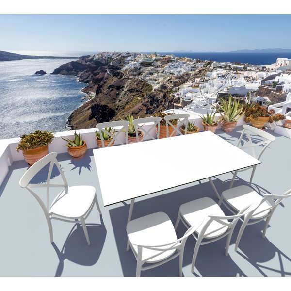 Air Table 180/Cross Chair 8 Seat Package - White