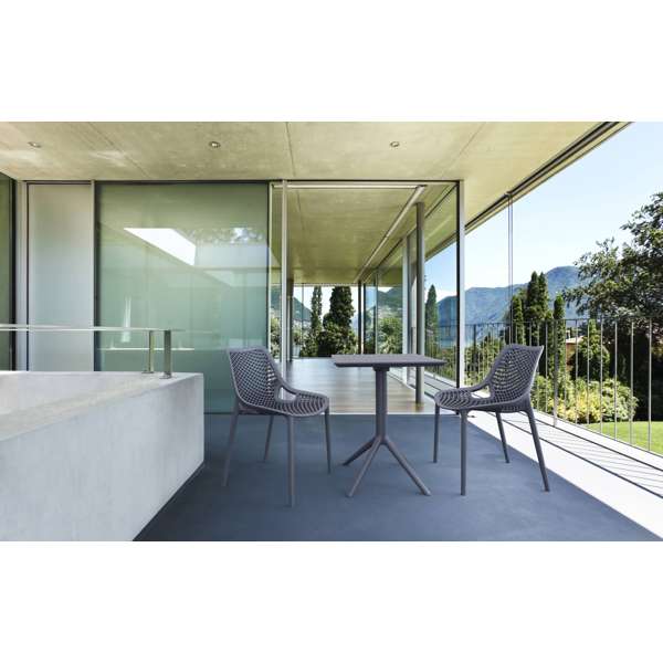 Sky Folding Table 60/Air Chair 2 Seat Package - White