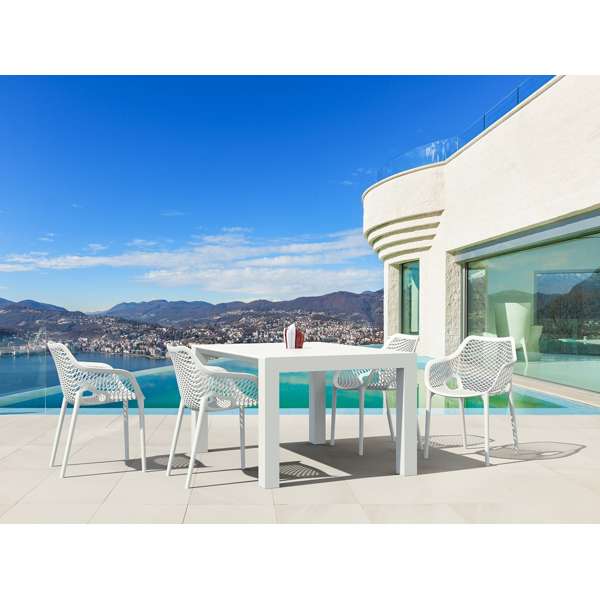 Vegas Table 4 Seater Outdoor Dining Setting with Air XL Arm Chair