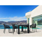 Vegas Table/Air XL Arm Chair 4 Seat Package - White