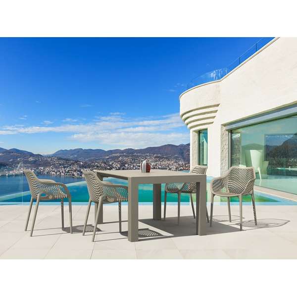 Vegas Table/Air XL Arm Chair 4 Seat Package - White