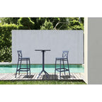 Sky Folding Bar Table 60/Cross Bar Stool 75cm (Dry Bar Height) 2 Seat Package - Anthracite