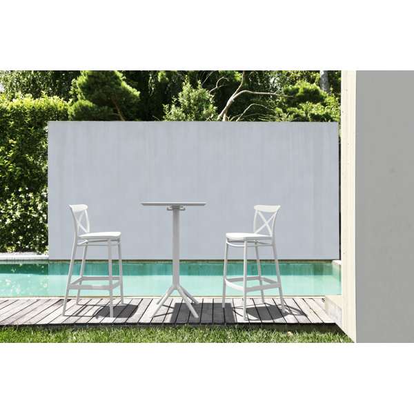 Sky Folding Bar Table 60/Cross Bar Stool 75cm (Dry Bar Height) 2 Seat Package - Anthracite