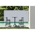 Sky Folding Bar Table 60/Cross Bar Stool 75cm (Dry Bar Height) 2 Seat Package - Anthracite