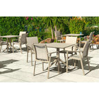 Sky Table 80/Pacific Arm Chair 4 Seat Package - White