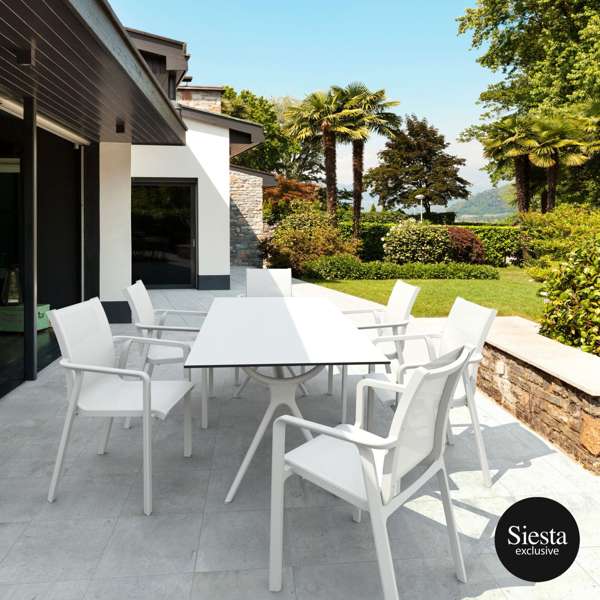 7 Piece Patio Dining Setting with Pacific Arm Chairs