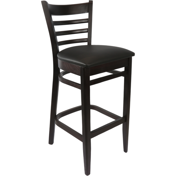 Florence Barstool Chocolate - Black Vinyl Seat
