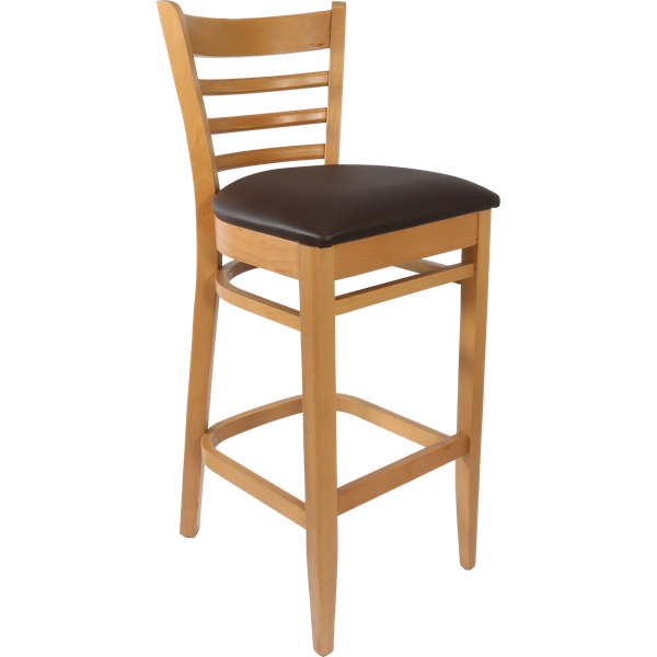 Florence Barstool Natural - Chocolate Vinyl Seat