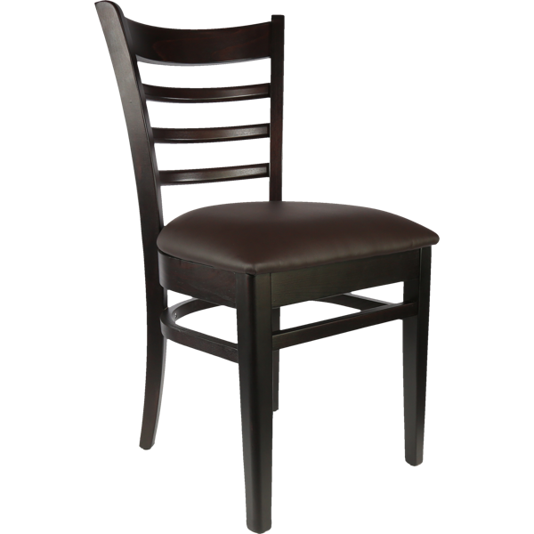 Florence Chair - Natural - Chocolate Vinyl Seat