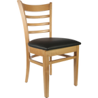 Florence Chair - Natural - Chocolate Vinyl Seat