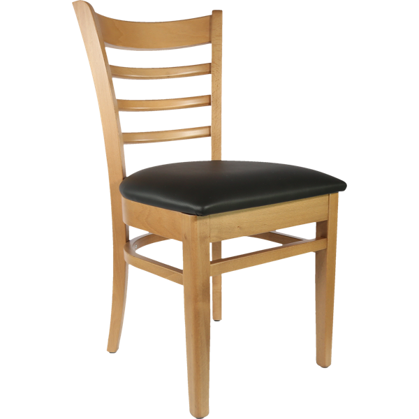 Florence Chair - Natural - Chocolate Vinyl Seat