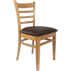 Florence Chair - Natural - Chocolate Vinyl Seat