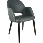 Sorbet Chair - Trojan Oak Legs/Anthracite Vinyl