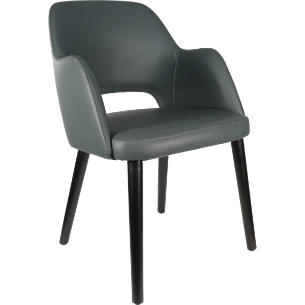Sorbet Chair - Trojan Oak Legs/Anthracite Vinyl